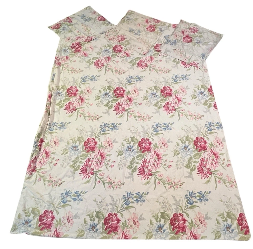 Pottery Barn Marla Duedón King Lino Rey Algodón Floral Cabaña Rosa Shabby Peonía 4 Pc Foto 2 de 4