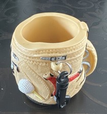 VTG 2001 Rivers Edge Koozie “Golf Bag” Beer Soda Drink Can Bottle Holder + Clip