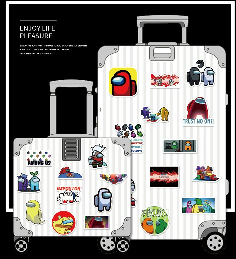 100 Stickers Among Us In Vinile - Adesivi Impermeabili Per Laptop, Auto, Skateboard E Bottiglie - Foto 9