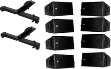 8X RCF HDL 10-A Active 1400W Amplified Club Speaker w/ 2X FB-HDL10-LIGHT Flybar
