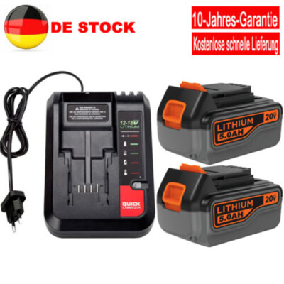Für BLACK+DECKER Akku / Ladegerät 18V Lithium BL2018 BL1318 BL4018 BL1518 LBXR20