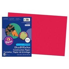 SunWorks Construction Paper, Holiday Red, 12" x 18", 50 Sheets