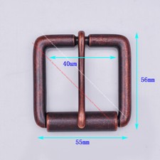 Vintage Copper Single Prong Pin Roller Leather Belt Buckle Replacement Fit 40mm