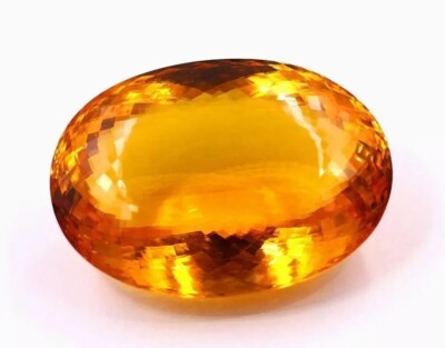 Natural Yellow Color Citrine 500 Ct Oval Cut Brazilian Loose Gemstone