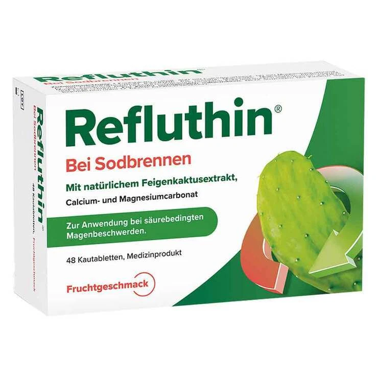 Refluthin bei Sodbrennen Kautabletten Frucht · 48 St · PZN 16011276 7505830