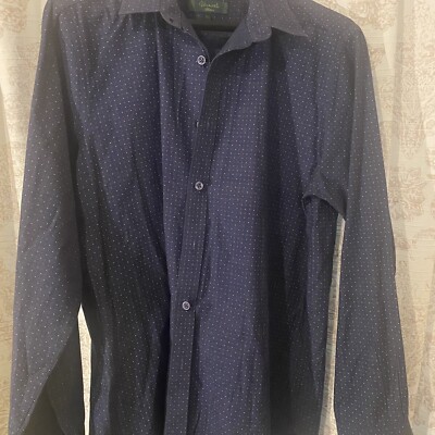 Vermonti Milan Button Up Shirt EG/XL Dark Blue with Dots Xtra