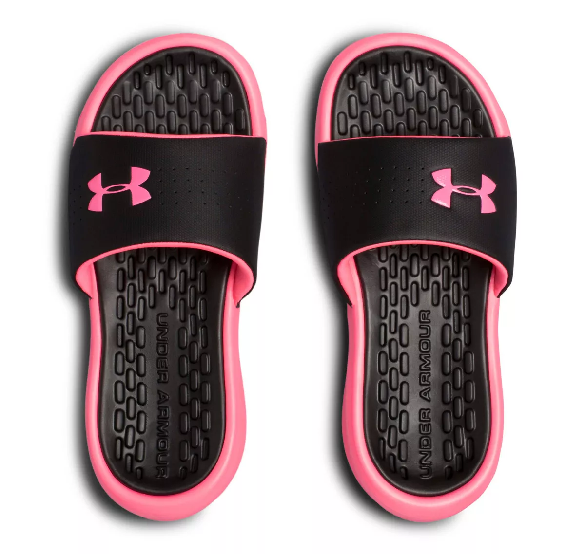 ONWAAR syndroom regionaal Girls Under Armour Slides Playmaker Fixed Strap Pink Post Work Out Sandals  NEW | eBay