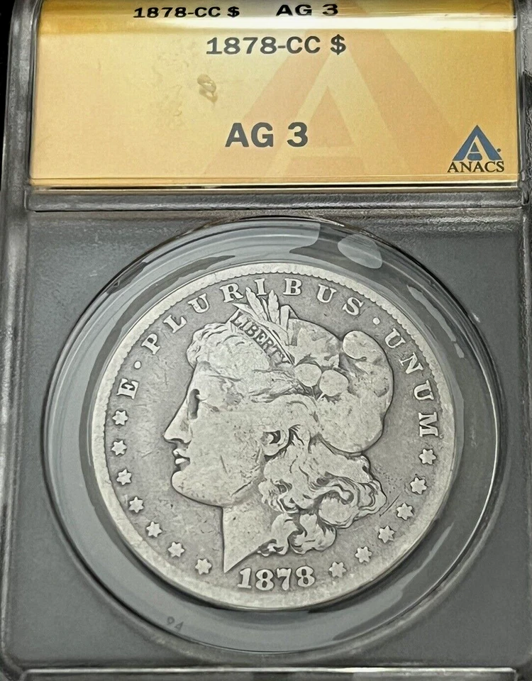 1878 CC Morgan Silver Dollar ANACS AG 3 - Image 3 of 4