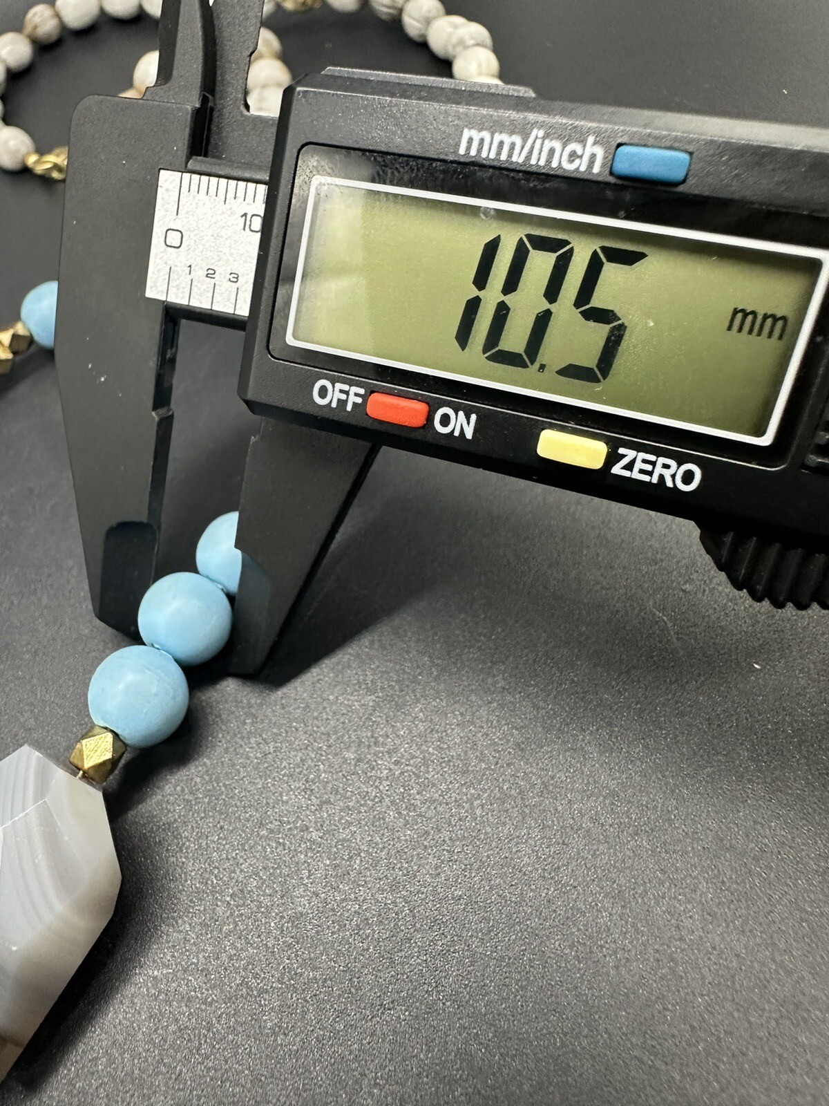 multi colored stone statement necklace vintage 28” - image 10