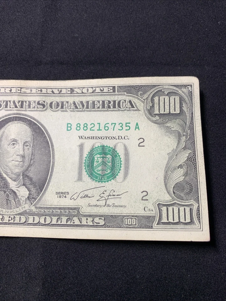 1974 $100-#88216735-Classic Bill Design- One Hundred Dollar “B” Bill! - Image 3 of 4