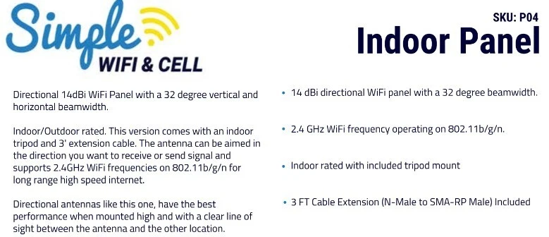 2.4Ghz Directional 15 dBi Panel Antenna Wi-Fi Indoor Desktop Tripod Wireless - Image 3 of 4