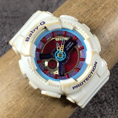 Casio Women 5338 BA-112 Baby-G Pink Dial White Resin Quartz