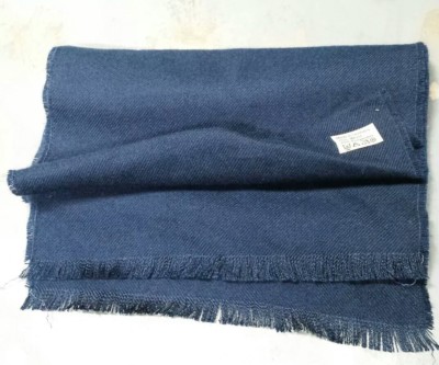 Vintage German Army Blue Wool Scarf - Military Surplus Winter Woolly Scarve