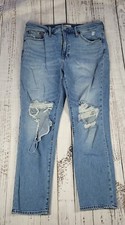 MADEWELL "THE PERFECT VINTAGE JEAN" WOMEN'S SIZE 31 DESTROYED HOLES RIP READ