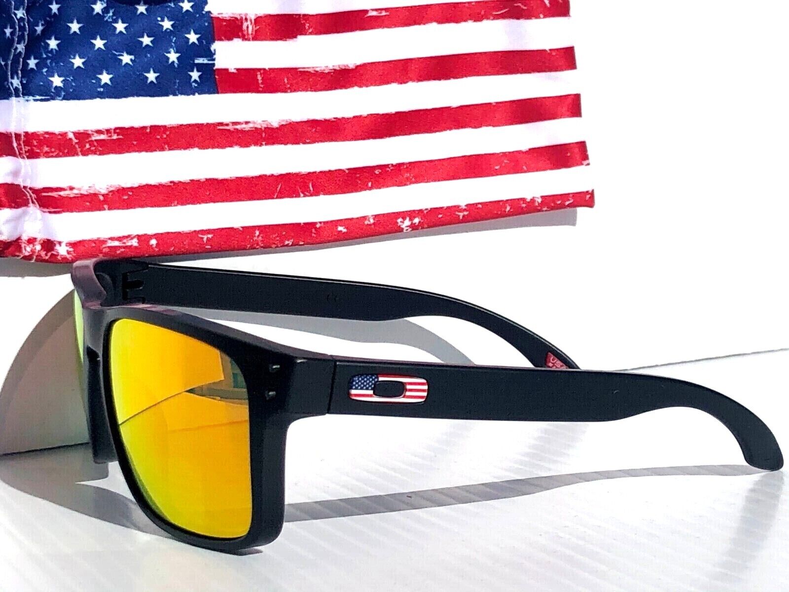 NEW Oakley BATWOLF Black Matte USA Flag POLARIZED Galaxy Ruby