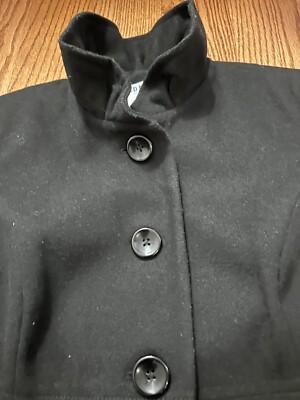 Old Navy Women Black Coat Jacket size S P Wool blend buttons