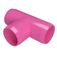 1" PVC Tee Fitting, Pink (4-PK) FORMUFIT Furniture Grade, Made in USA