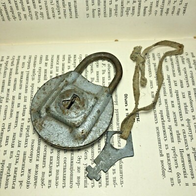 Soviet Padlock with Key. Control. Antique. USSR 1950-1960