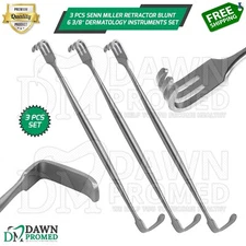 3 Pcs Senn Miller Retractor Blunt 6 3/8″ D/Ended Dermatology Surgical Instrument