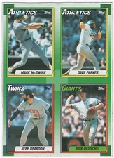 1990 OPC baseball wax box bottom uncut full panel McGwire Parker Reardon Reusche