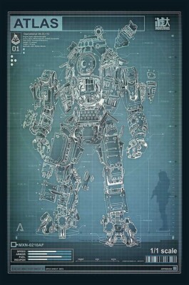 Titanfall Schematics PS4 XBOX ONE 2 Premium POSTER MADE IN USA
