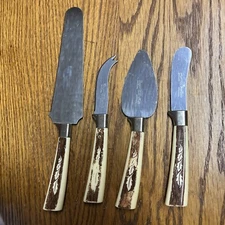 Vintage Regent Sheffield Cutlery Stainless Steel Cheese Knives & Server LOT OF 4