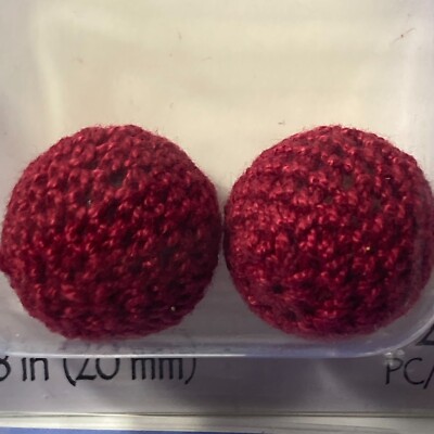 Darice Handmade Burgundy Red Crochet Beads 20MM Jewelry Making Crafts 8 Packs