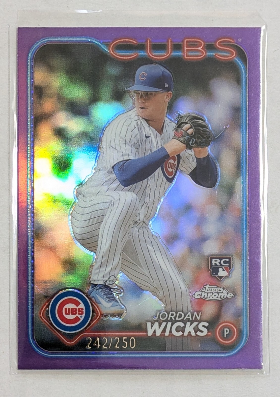 2024 Topps Chrome Jordan Wicks Purple Refractor /250 RC #67 Chicago Cubs