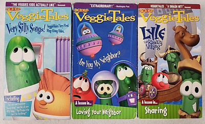 Veggie Tales VHS Very Silly Songs, Are You My Neighbor, Lyle The