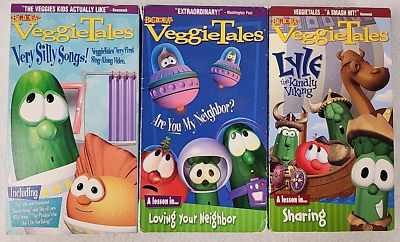 Veggie Tales VHS Very Silly Songs, Are You My Neighbor, Lyle The