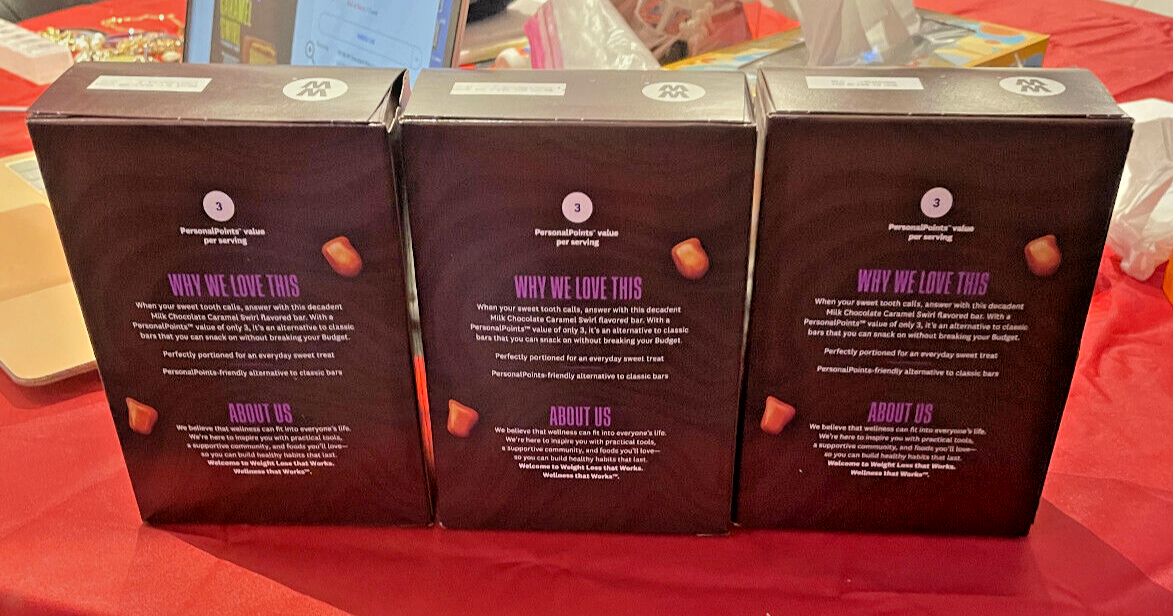 1 BOX Weight Watchers WW 10 Pk Milk chocolate Caramel Swirl Bar NIB 5/9