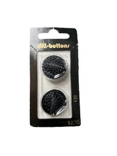 Vintage Dill Buttons Black 430 Size 7/8” (23mm)