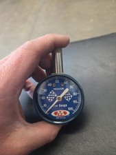 Accugage Tire Gauge Vintage Made In Usa 0-100 Psi- Blue- Worka Great Meiser.