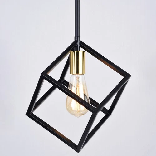 Vaxcel Lighting P0401 Deering 10"W Cube Pendant - Black - Picture 5 of 12