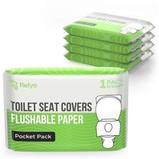 Toilet Seat Cover Paper Flushable 50 Pack - XL for Adults and Kids Potty Train