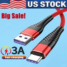 Braided USB Type-C USB-C to USB-A Fast Charge Cable Cord Charger Charging Sync