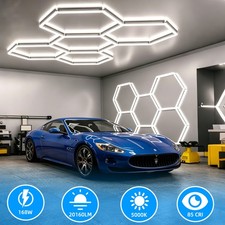 5 Grid Hexagon Garage Lights System Honeycomb Hex LED Light for Garage Gym