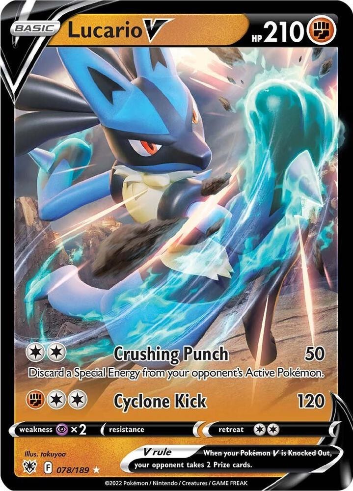 Pokemon TCG Lucario V 078/189 Swsh Astral Radiance Holo