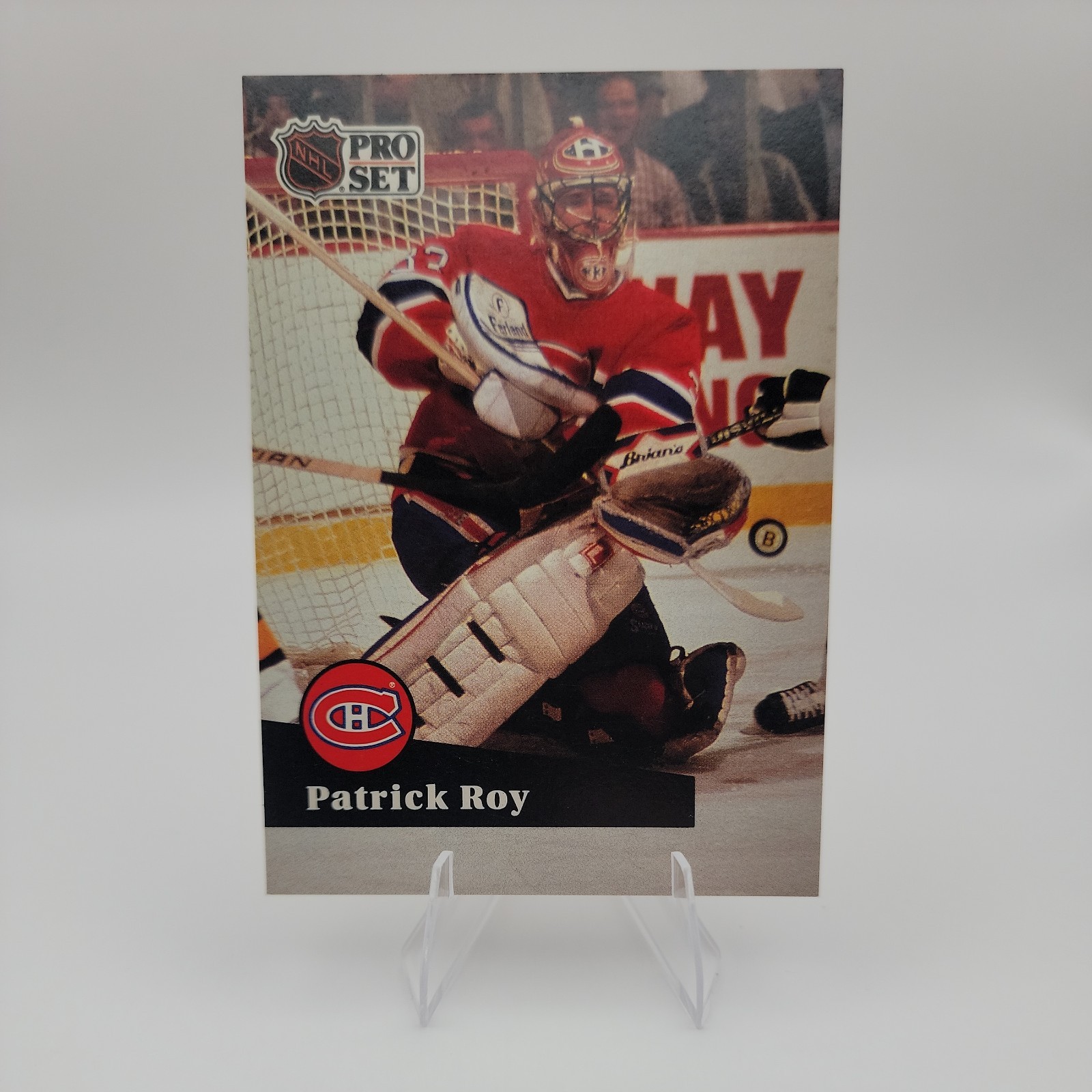 1991-92 Pro Set French Patrick Roy #125 Montreal Canadiens HOF Goalie Card NM