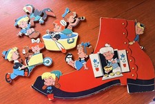 Vintage 1957 The Dolly Toy Company Nursery Wall Decor, 4 piece set