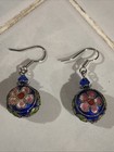 Vintage Cloisonne Ornate Round Chinese Enamel Earrings — photo 1
