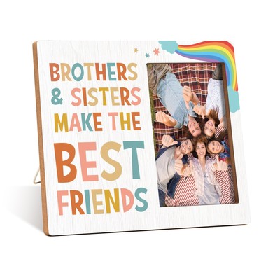 Sibling Gifts Photo Frame, Brothers Sisters Make The Best Friends Wooden Pict...