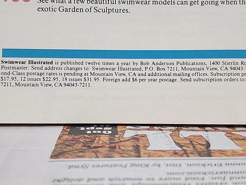 Swimwear Illustrated March 1987 swimsuit bathing suit magazine W UJENA CATALOG  - Image 4 of 4