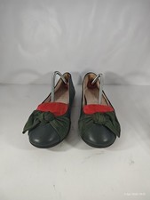 Next Women's Green Leather Slip On Shoes Flats Size 5.5 UK