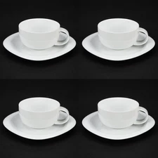 Set of 4x 2" Cup & Saucer Pairs, Suomi White by Rosenthal