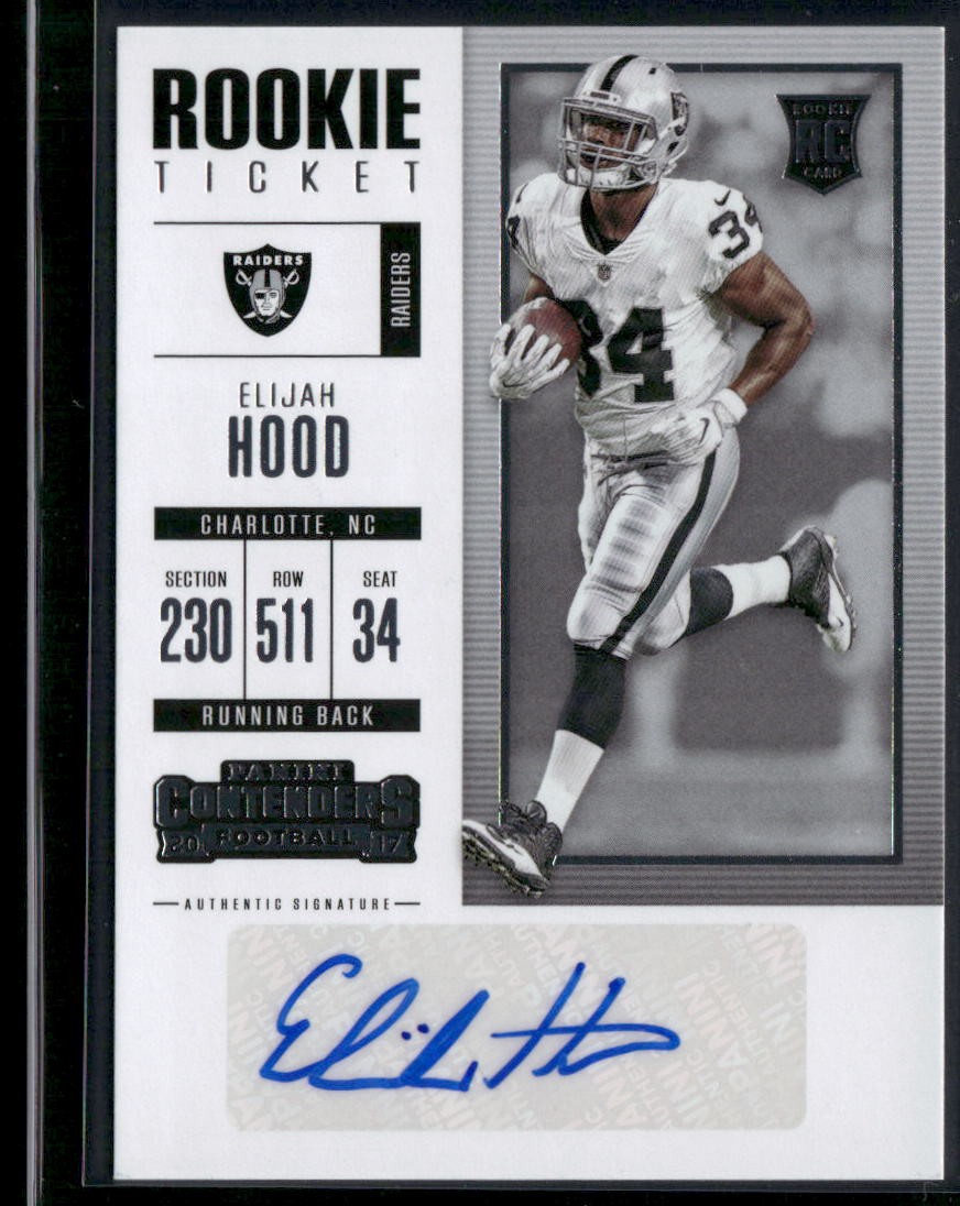 2017 Panini Contenders Elijah Hood #117 Rookie Auto