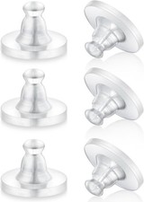 100pcs Rubber Earring Backs, Soft Clear Hypoallergenic Silicone Safety Stoppers