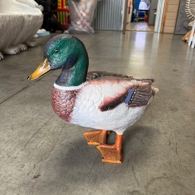 Male Mallard Duck Life Size Resin Statue Standing Realistic Bird Prop Display