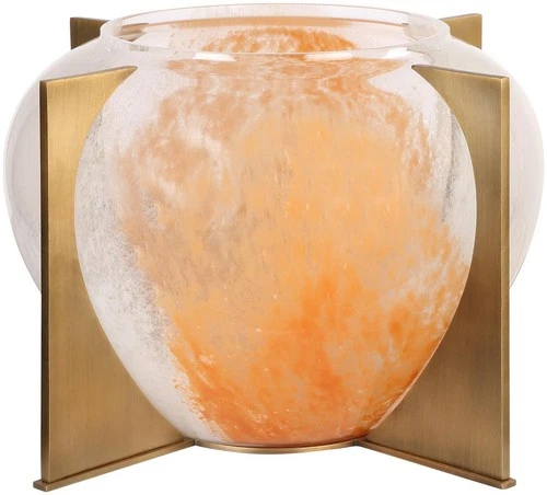 Uttermost 18183 Amber Swirl 7-3/4" Tall Glass and Iron Vase - MultiColor - Picture 4 of 5