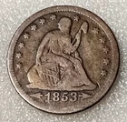 1853 US Seated Liberty Quarter 25¢ Arrows and Rays